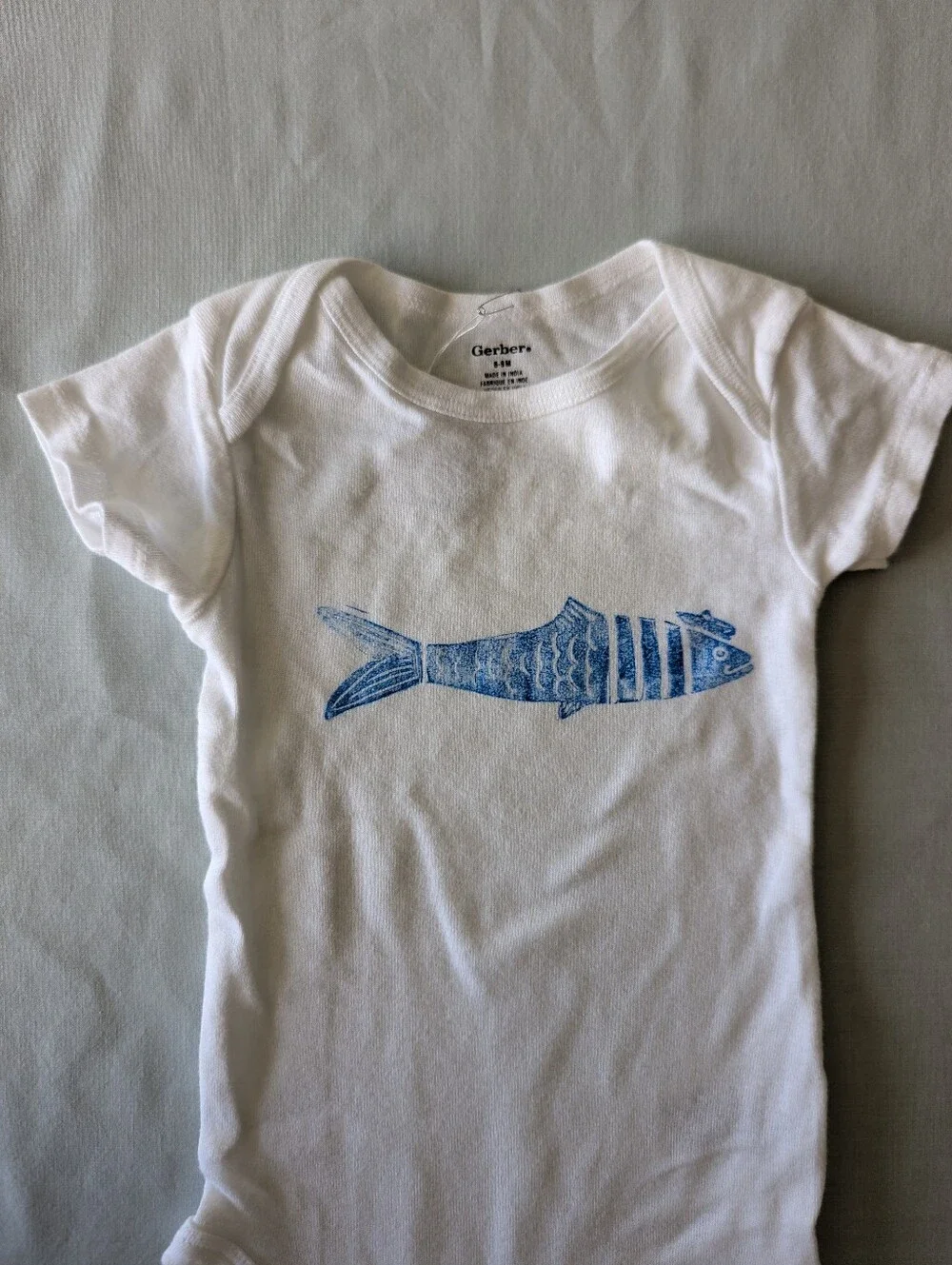 Sardine With Beret Onesie Block Printed